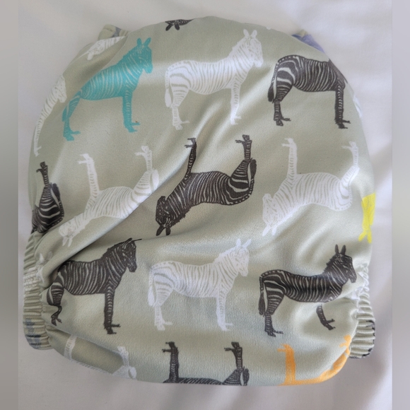 Beige Zebra Lil Helper Cloth Diaper - Picture 2 of 3
